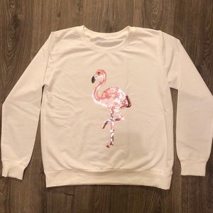SOLD! Cute Flamingo Lightweight Sweatshirt